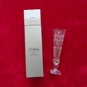 Gorham Bud Vase Chantilly Hand Cut Crystal 9 Inches NEW IN BOX